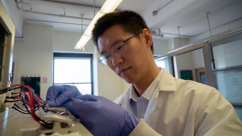 Prof. Yuan Yang working in his lab.