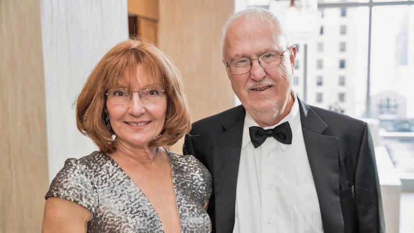 Carol Logan at the Opera with her husband.